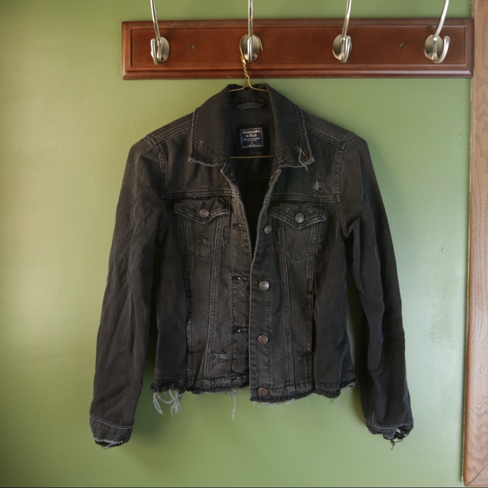 Distressed jean jacket